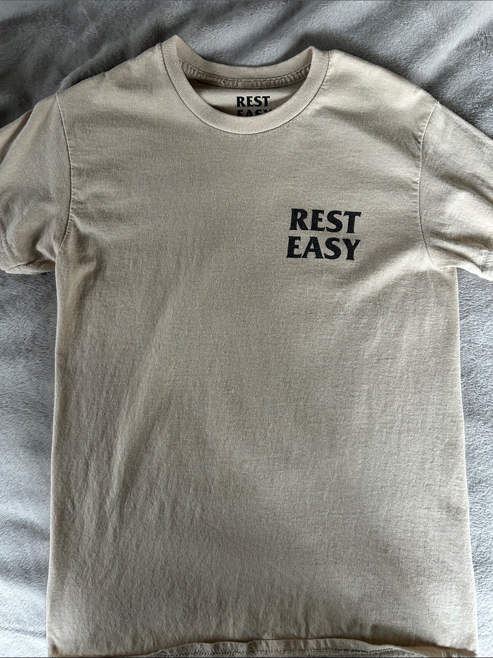 Rest Easy Men’s Crewneck T-Shirt in Beige